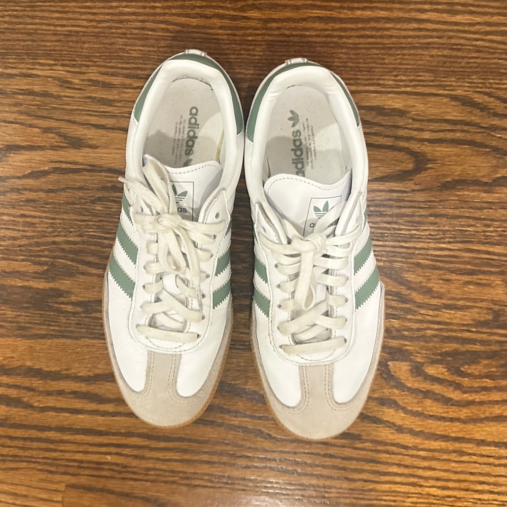 adidas White and Green Athletic Shoes